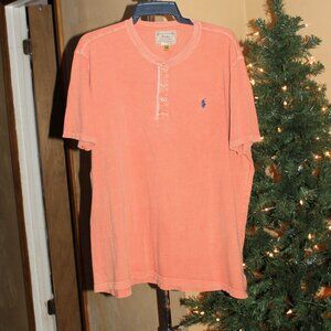 Ralph Lauren Polo Short Sleeve Henley intentionally Distressed